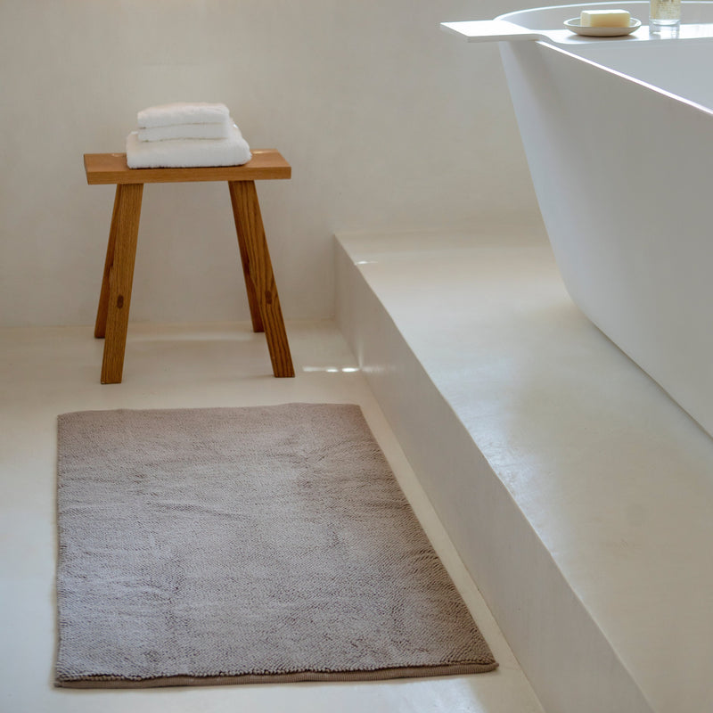 שטיחון אמבטיה כותנה אורגנית, אפור מעושן