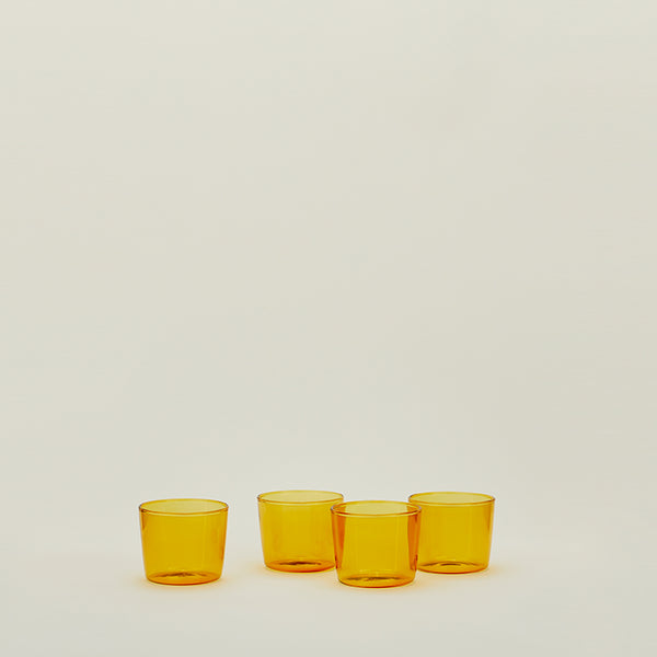 סט של 4 כוסות זכוכית, צהוב