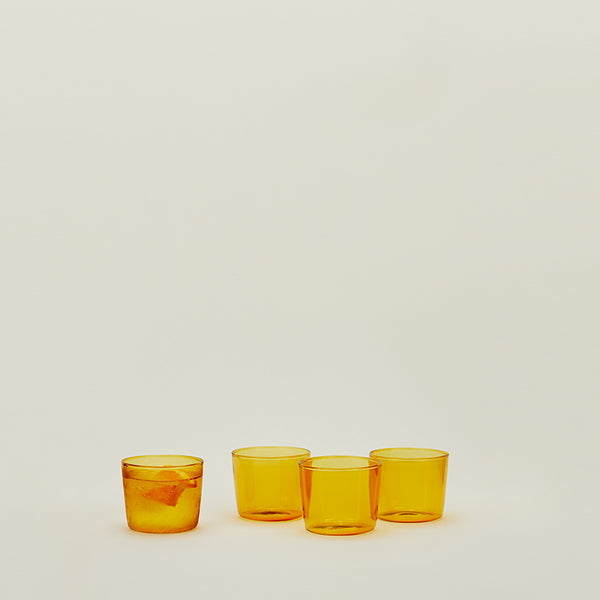סט של 4 כוסות זכוכית, צהוב