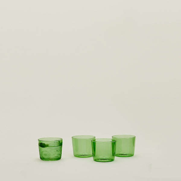 סט של 4 כוסות זכוכית, ירוק
