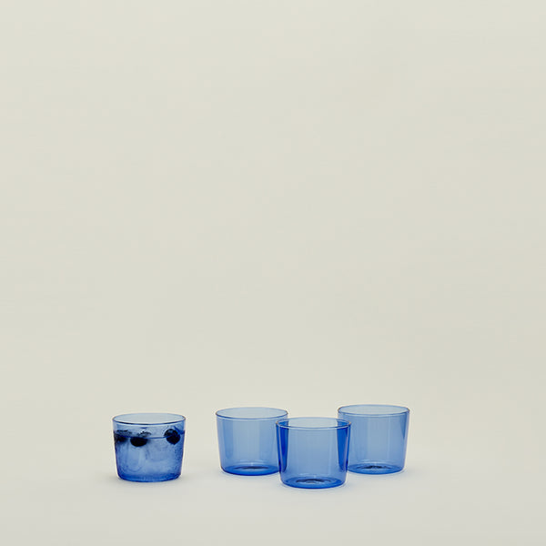 סט של 4 כוסות זכוכית, כחול