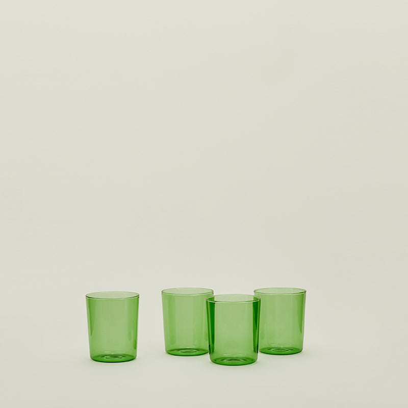 סט של 4 כוסות זכוכית, ירוק