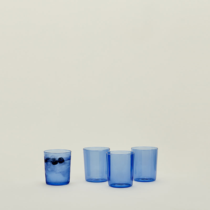 סט של 4 כוסות זכוכית, כחול